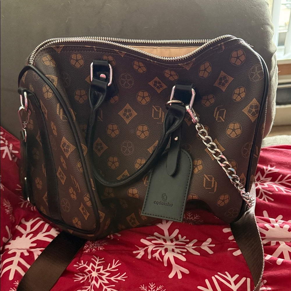 Brown Patterned Handbag